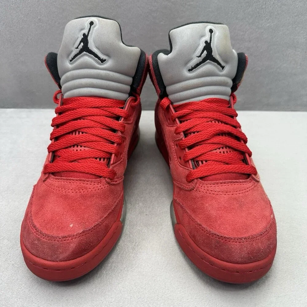 Size 4.5Y / Womens 6 Jordan 5 Retro University‎ Red Suede (GS) Shoes Sneakers